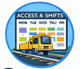 Access-aware shift planning illustration